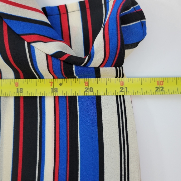 W5 Anthropologie Womens Vertical Striped Button Keyhole Back Blouse Size Large - Picture 8 of 11